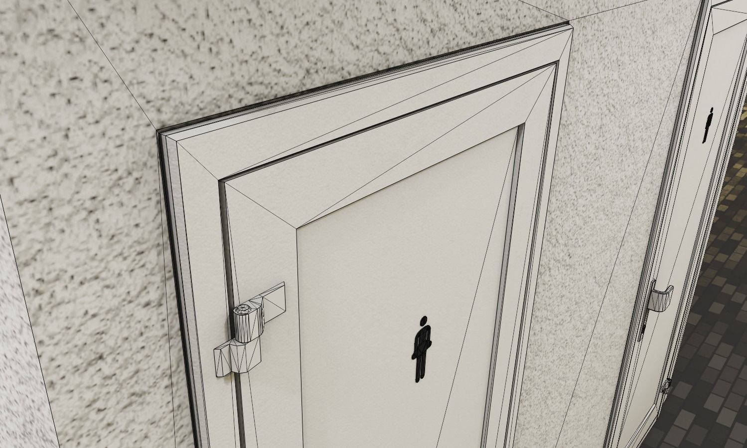 Public Toilet 2 Low-poly 3D model_5