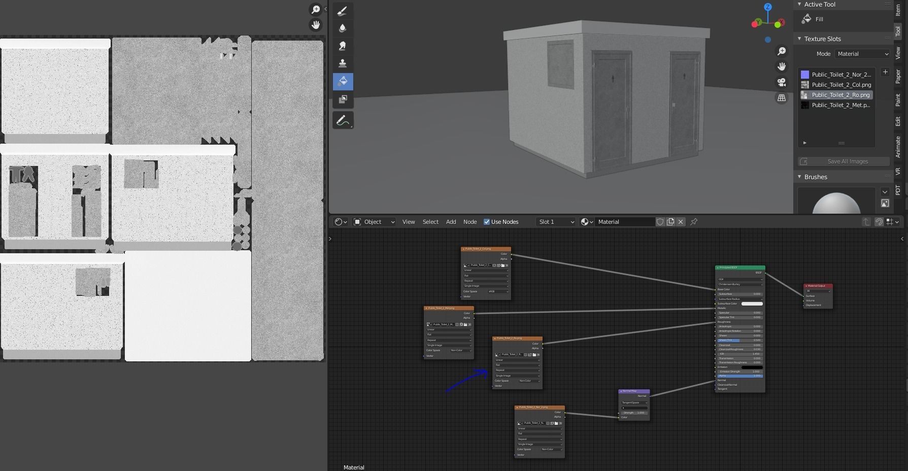 Public Toilet 2 Low-poly 3D model_10
