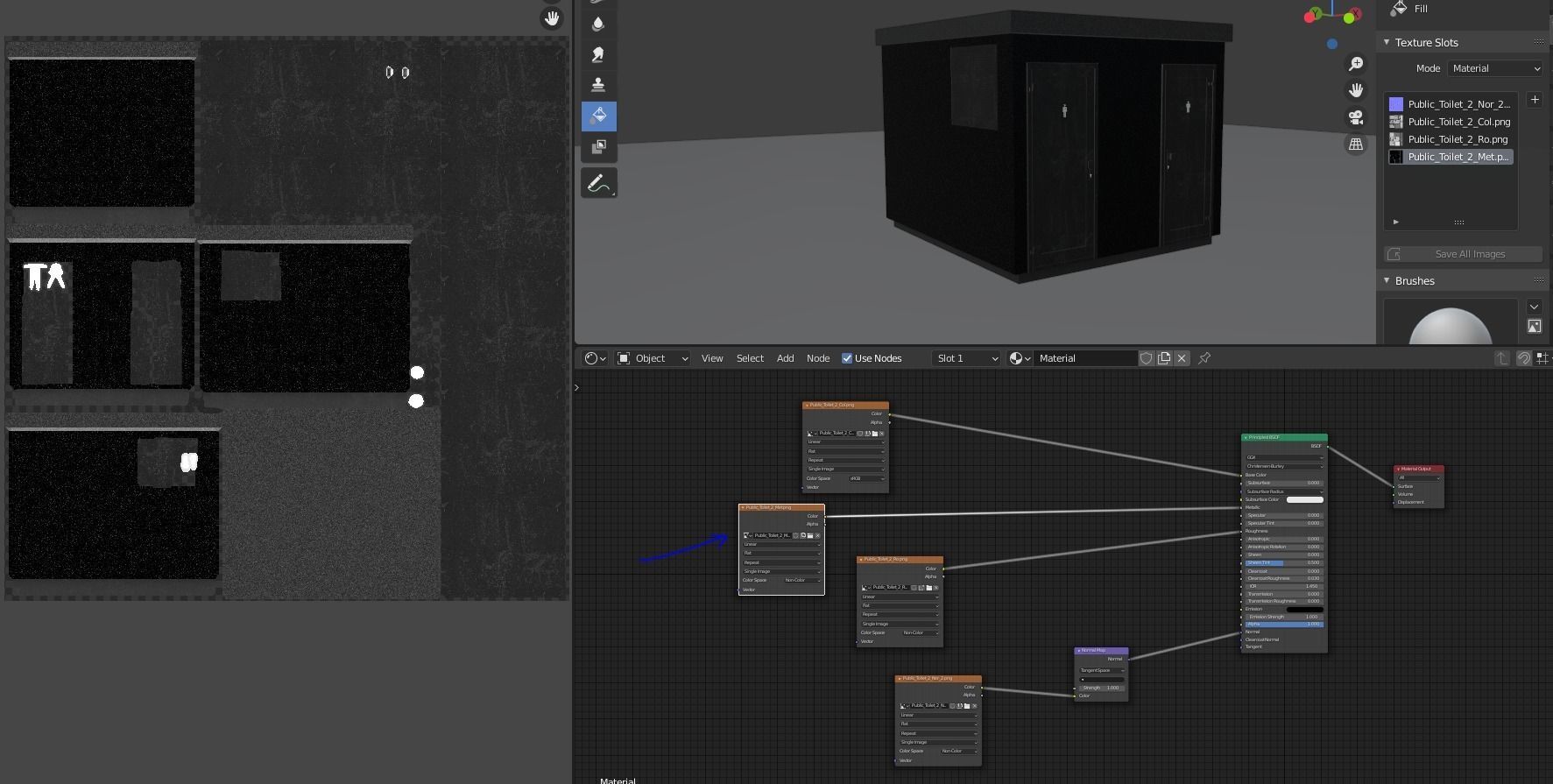 Public Toilet 2 Low-poly 3D model_9