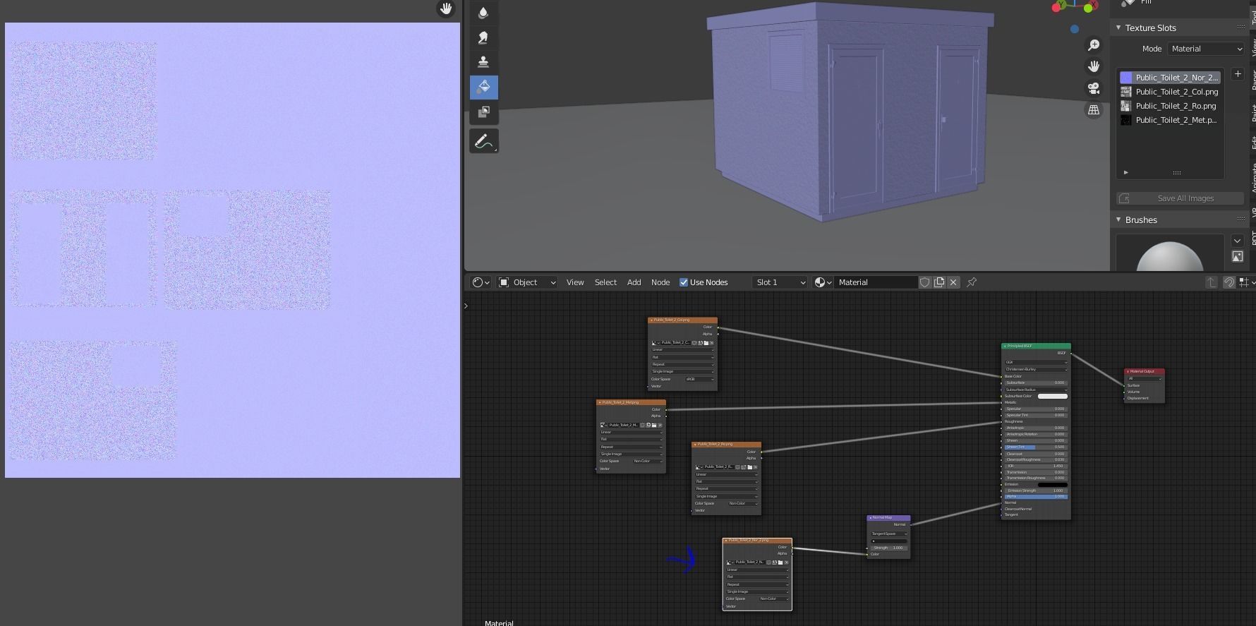 Public Toilet 2 Low-poly 3D model_11