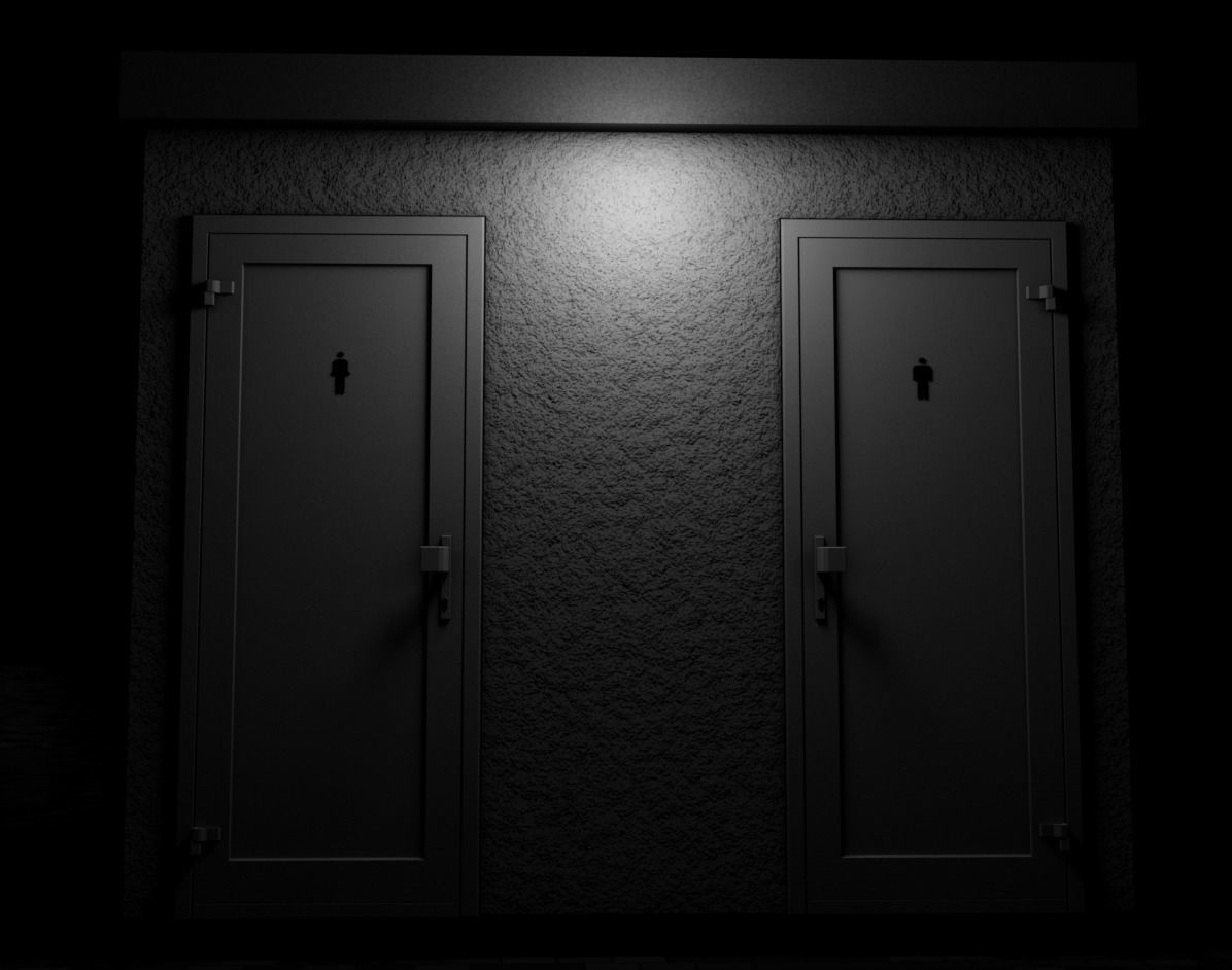 Public Toilet 2 Low-poly 3D model_7