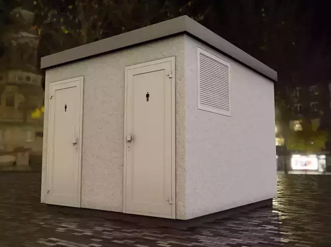 Public Toilet 2 Low-poly 3D model