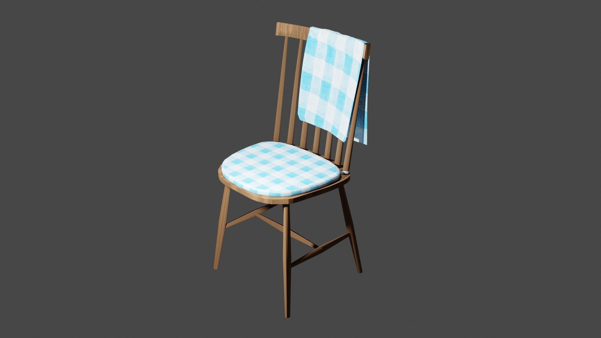 Wooden Chair 3D model_8