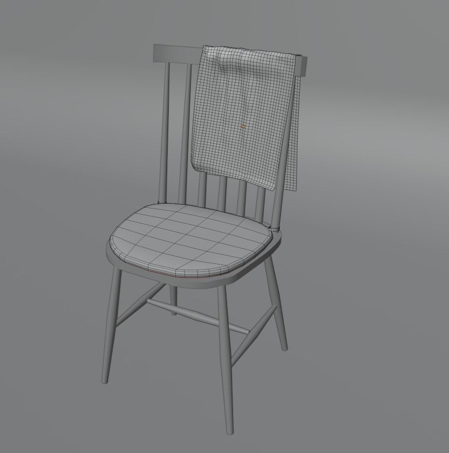 Wooden Chair 3D model_6