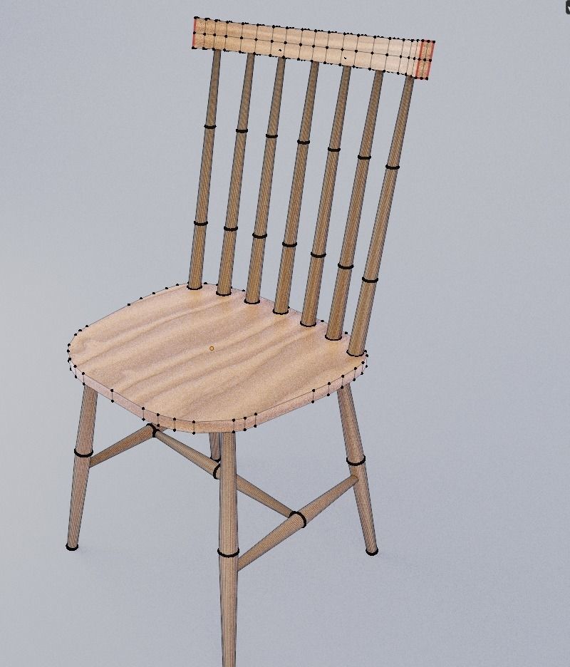 Wooden Chair 3D model_9