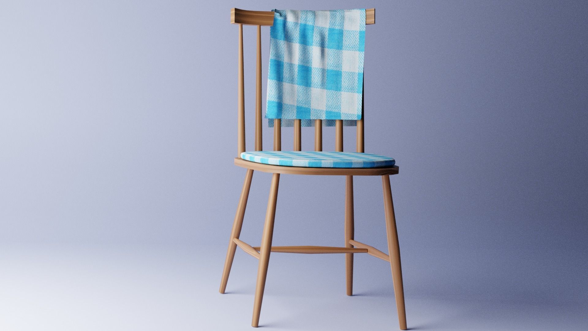 Wooden Chair 3D model_3