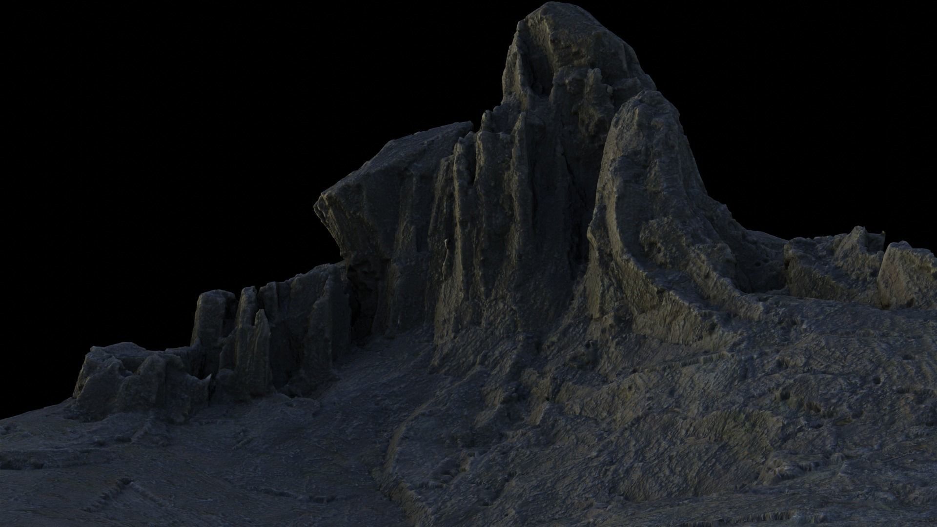 rocky mountain Low-poly 3D model_1