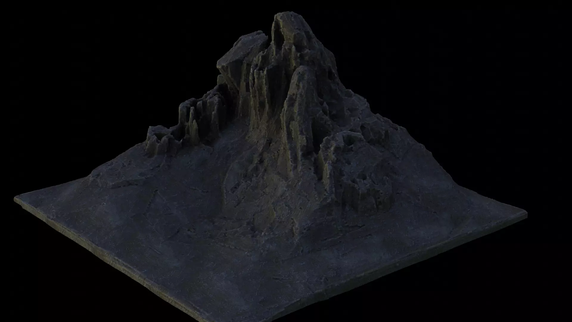 rocky mountain Low-poly 3D model_0