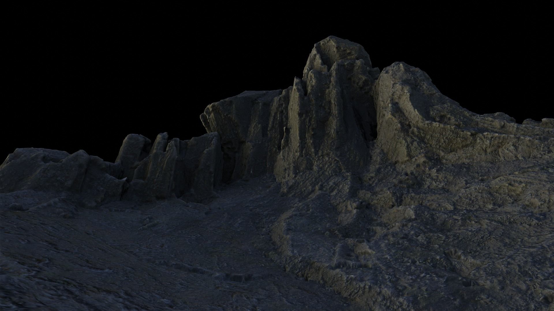 rocky mountain Low-poly 3D model_2