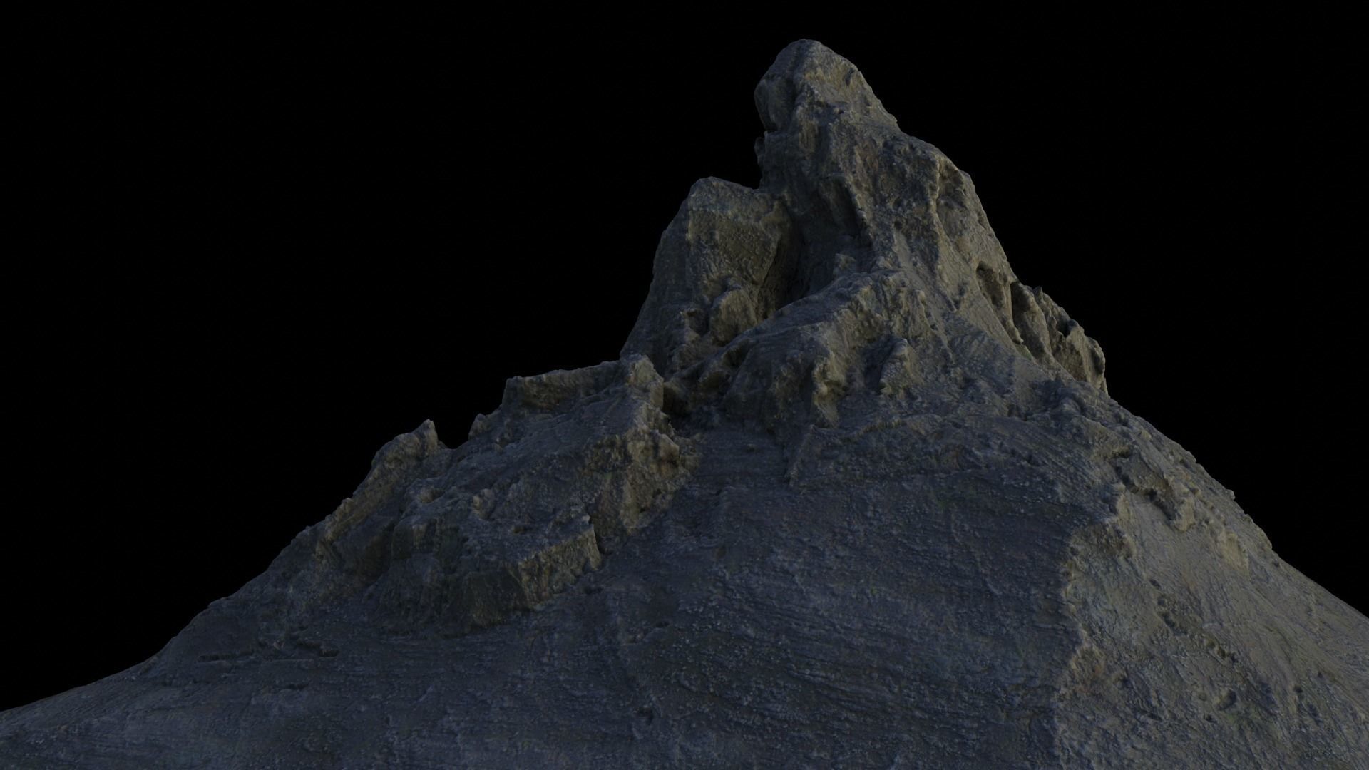 rocky mountain Low-poly 3D model_5