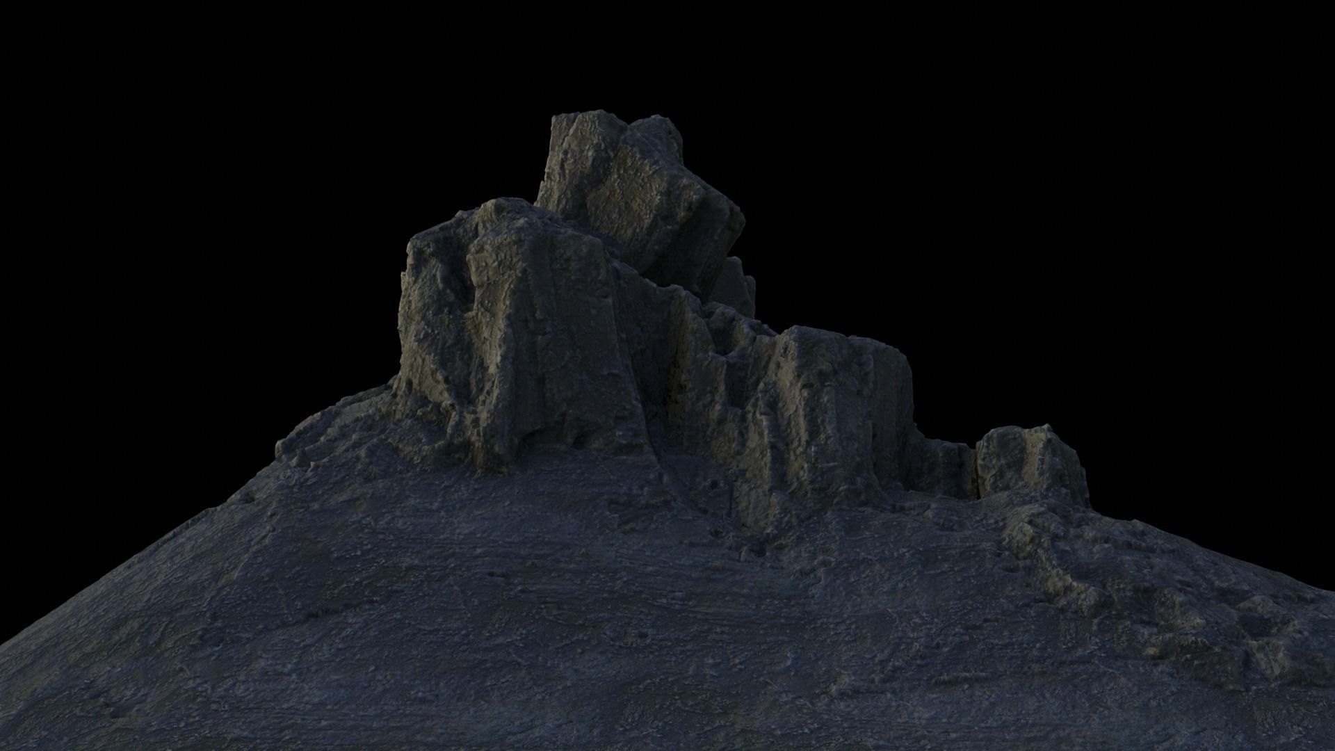 rocky mountain Low-poly 3D model_4