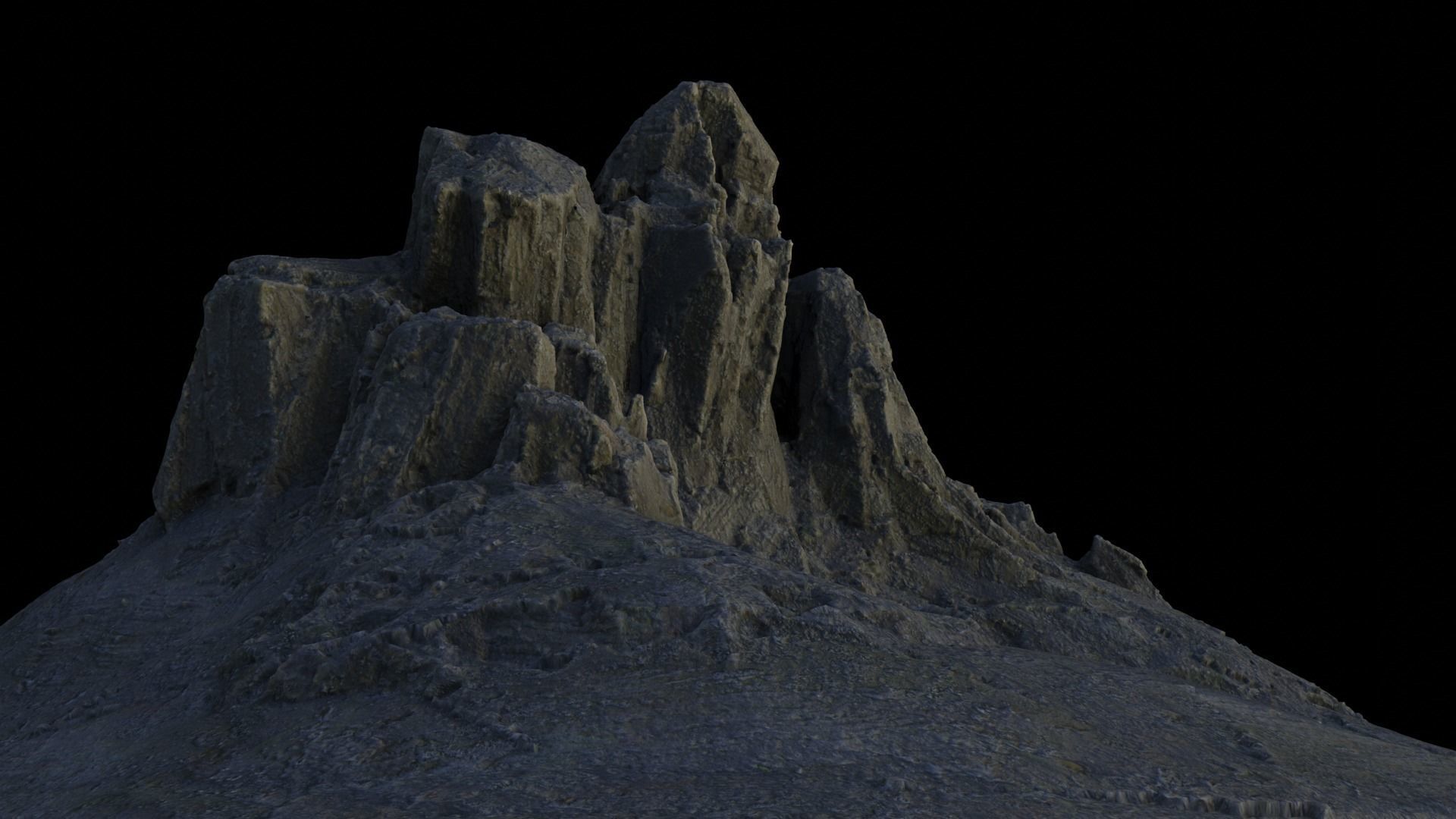 rocky mountain Low-poly 3D model_3