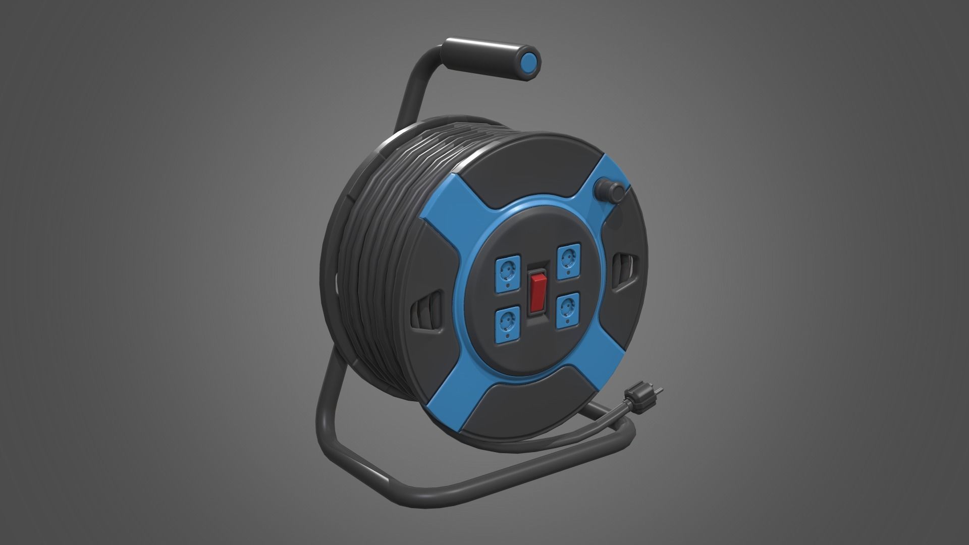 Power Station Portable Outlet Low-poly 3D model_20