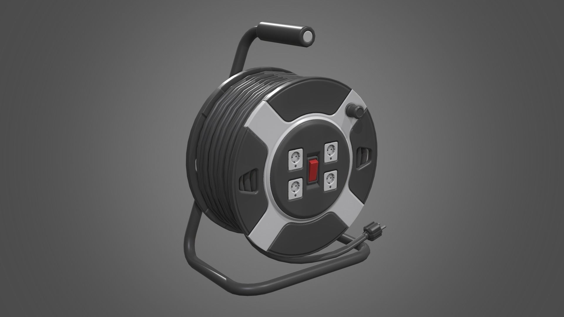 Power Station Portable Outlet Low-poly 3D model_17