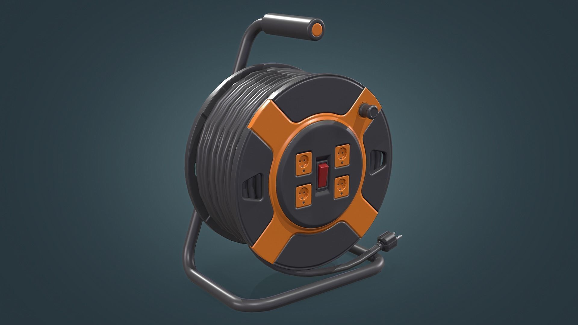 Power Station Portable Outlet Low-poly 3D model_3