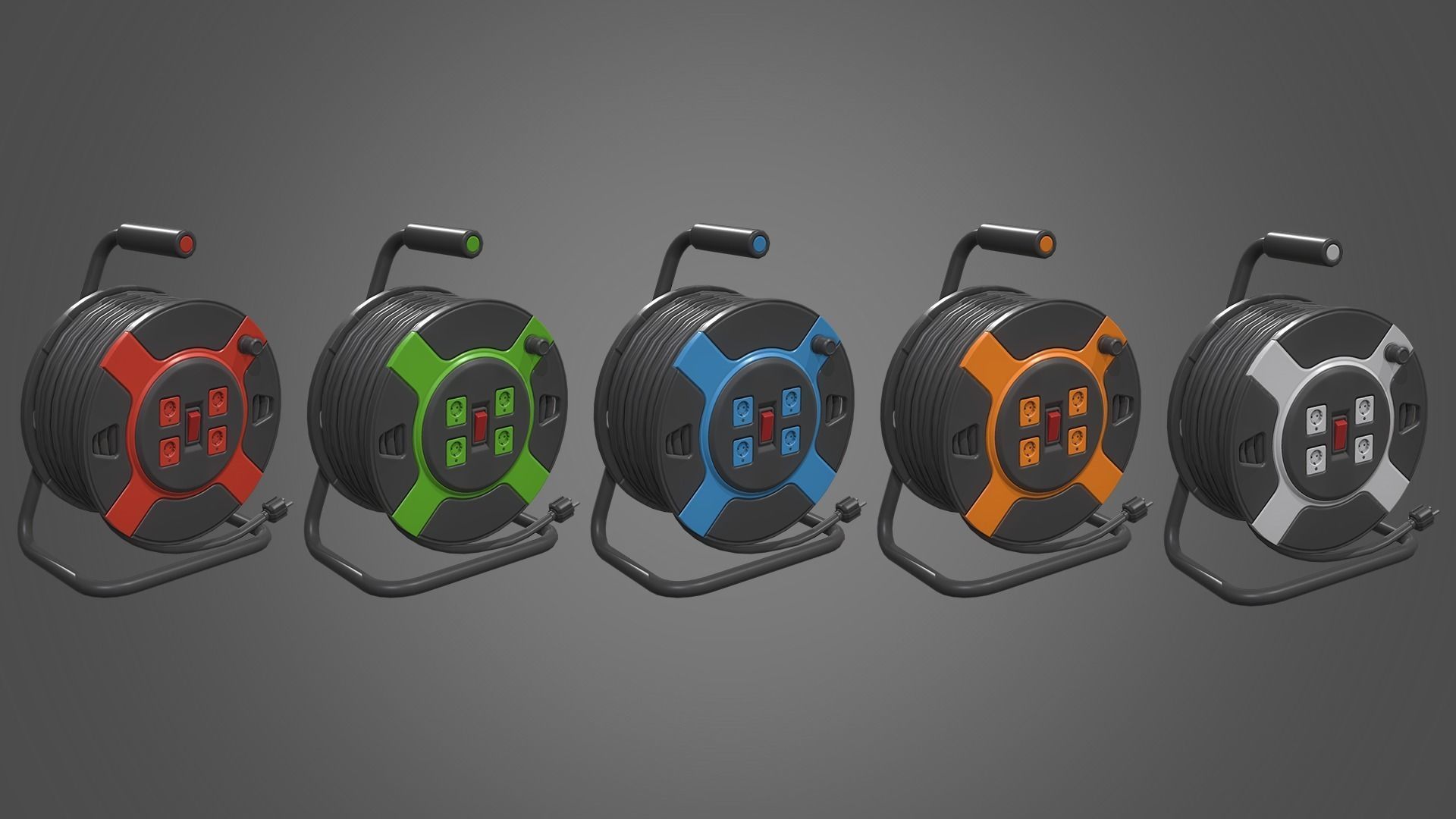 Power Station Portable Outlet Low-poly 3D model_4