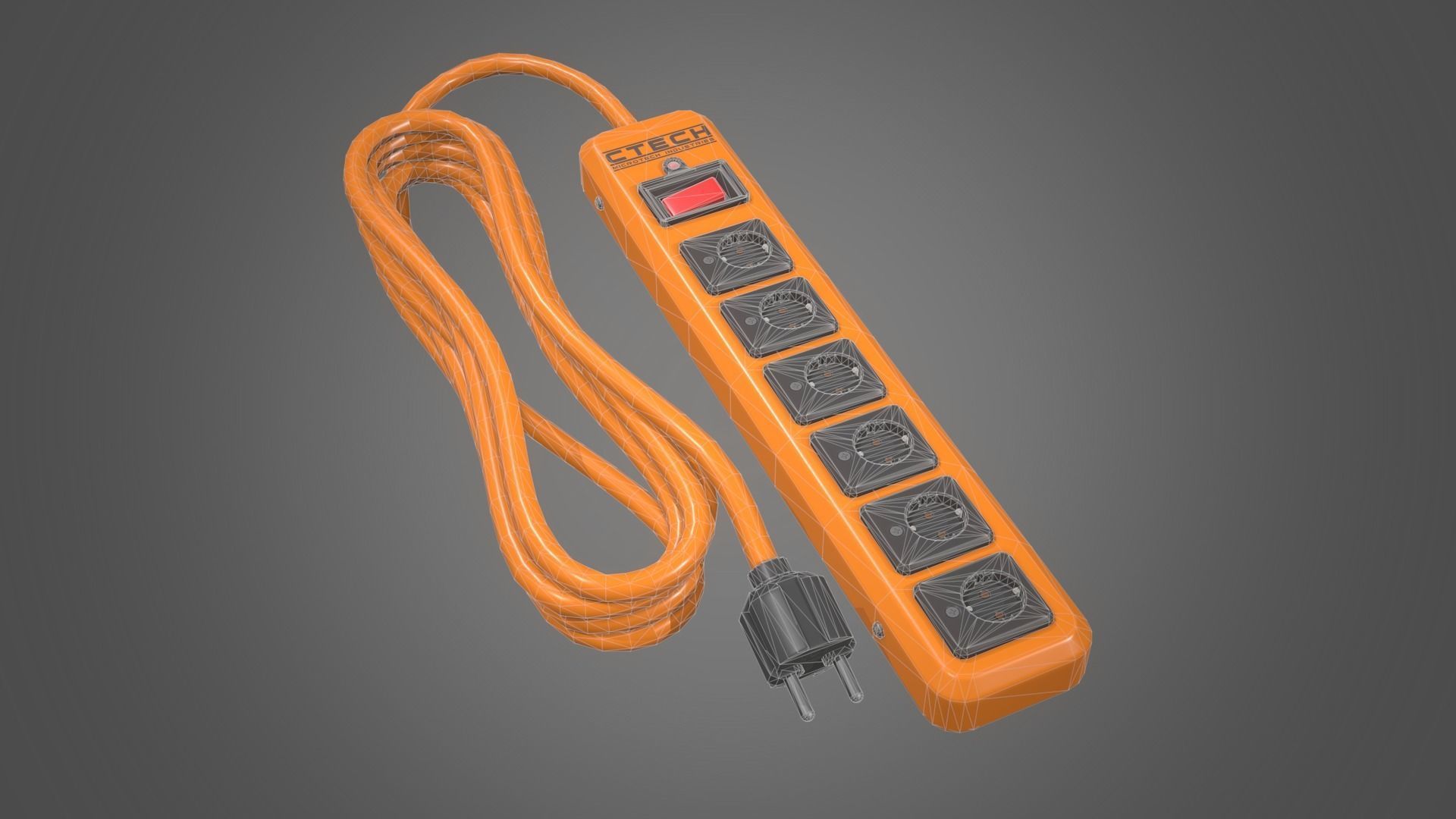 Power Strip Low-poly 3D model_14