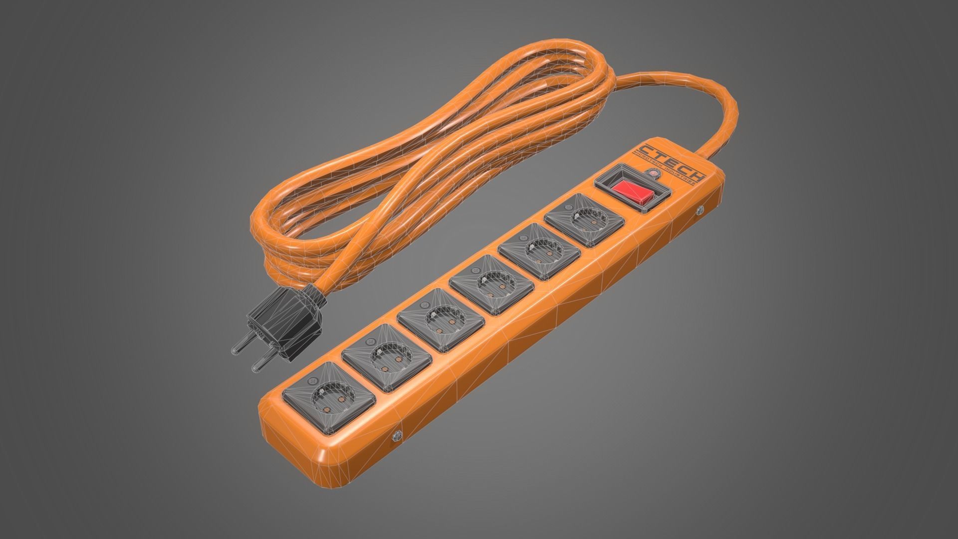 Power Strip Low-poly 3D model_15