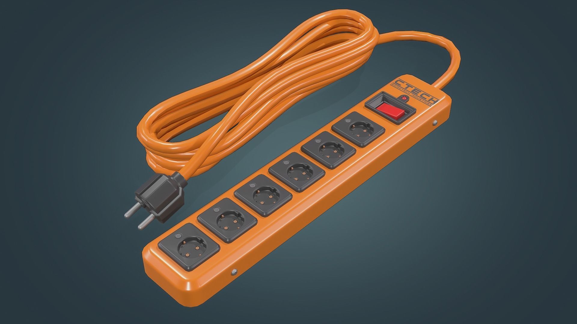 Power Strip Low-poly 3D model_1