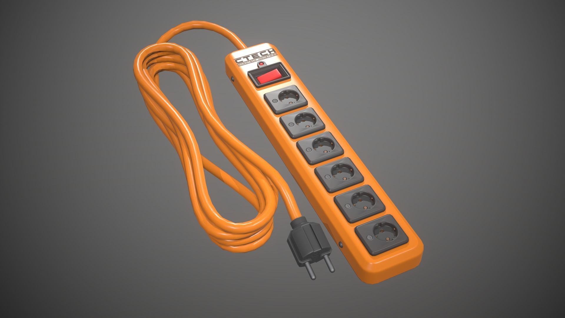 Power Strip Low-poly 3D model_5