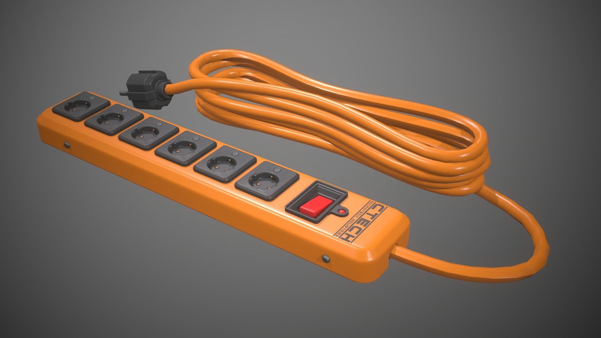 Power Strip Low-poly 3D model_7