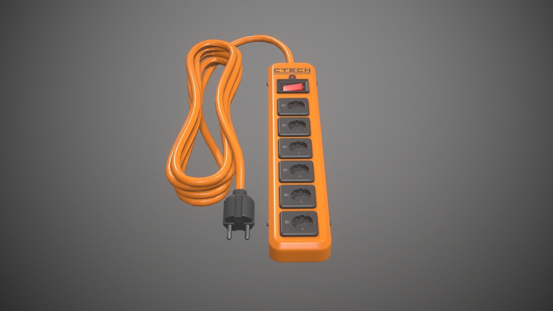 Power Strip Low-poly 3D model_8