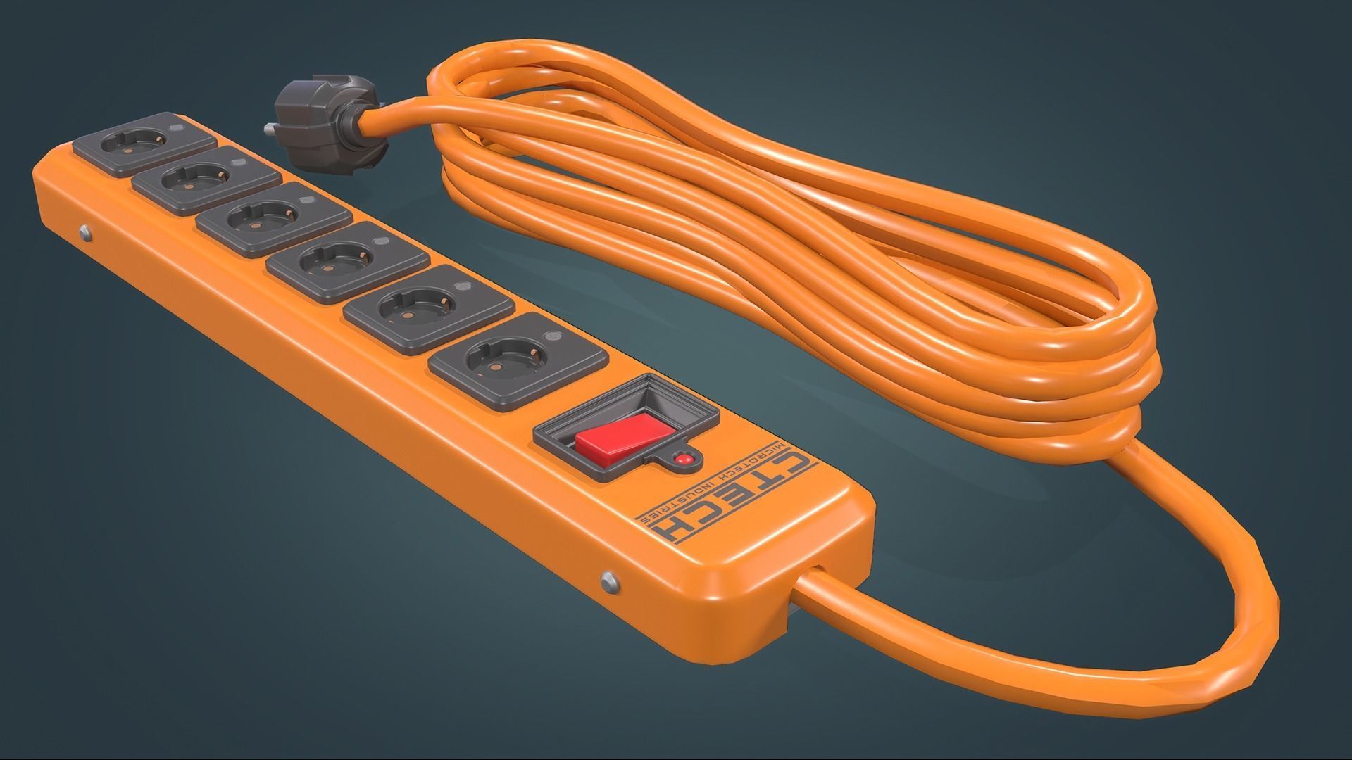 Power Strip Low-poly 3D model_3