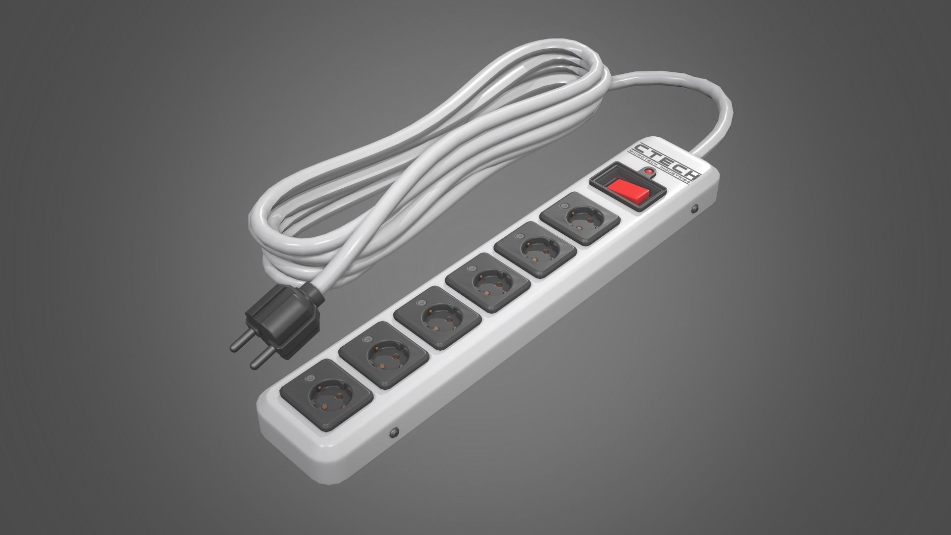 Power Strip Low-poly 3D model_10