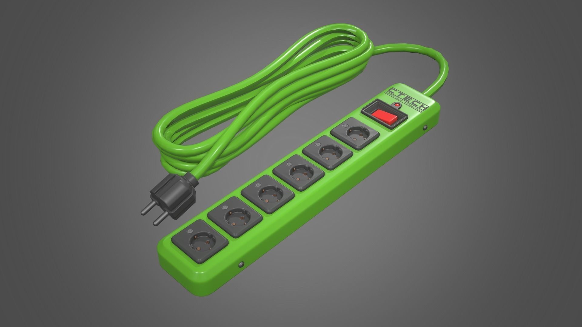 Power Strip Low-poly 3D model_12