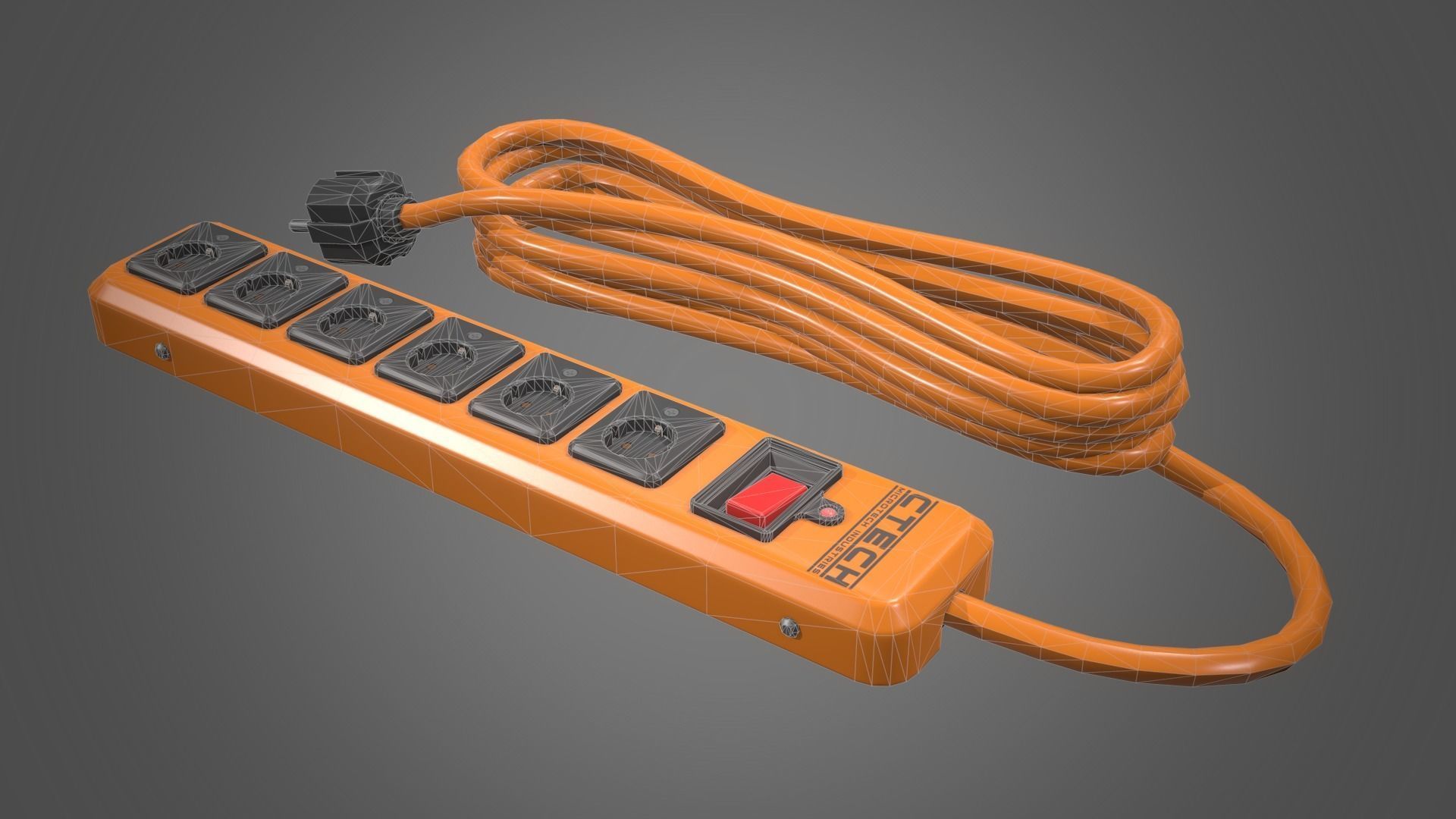 Power Strip Low-poly 3D model_16