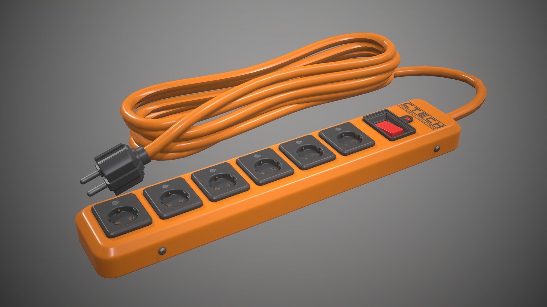Power Strip Low-poly 3D model_6