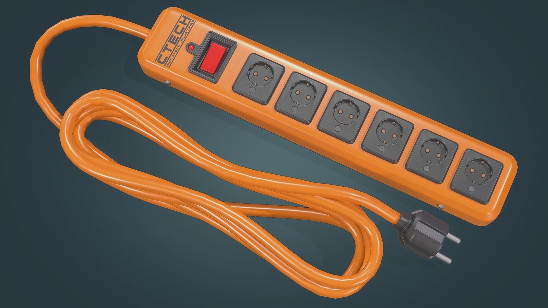 Power Strip Low-poly 3D model_2
