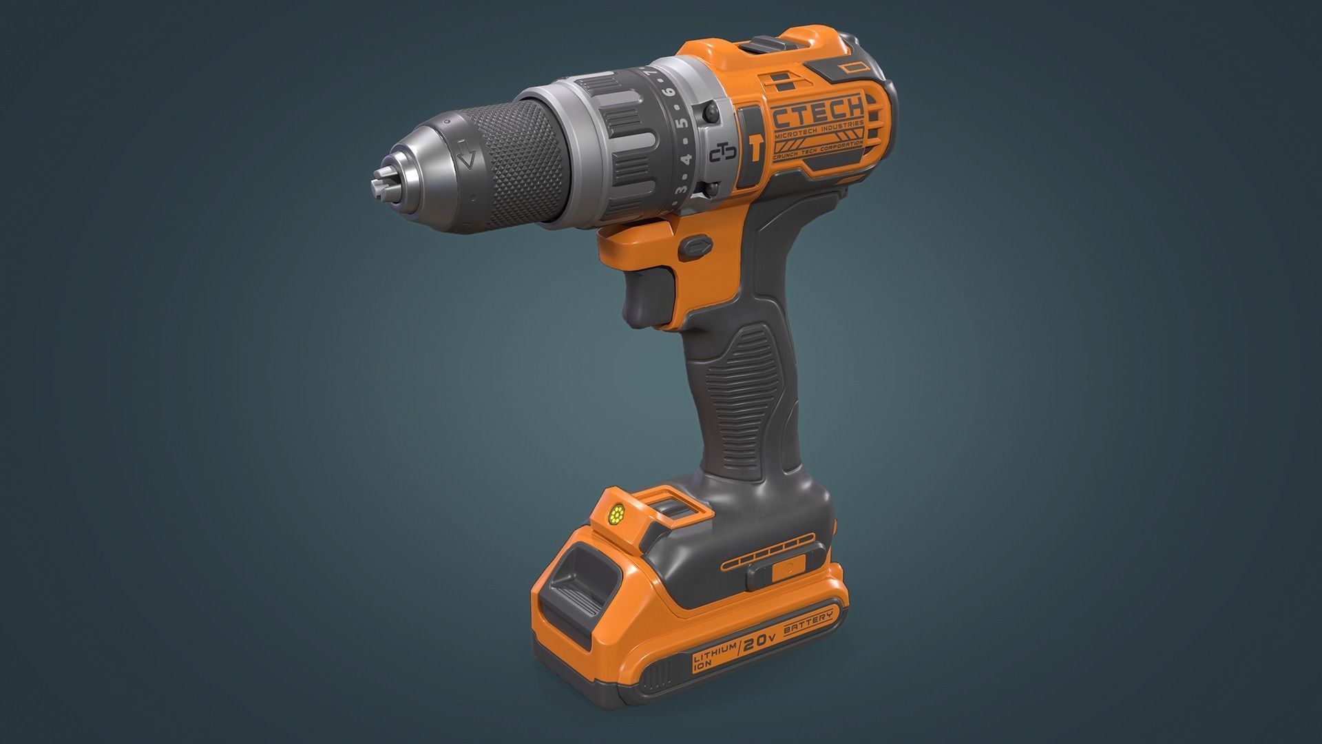 Power Drill Low-poly 3D model_1