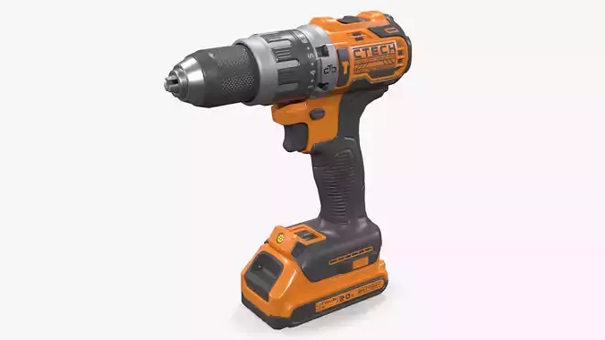 Power Drill Low-poly 3D model