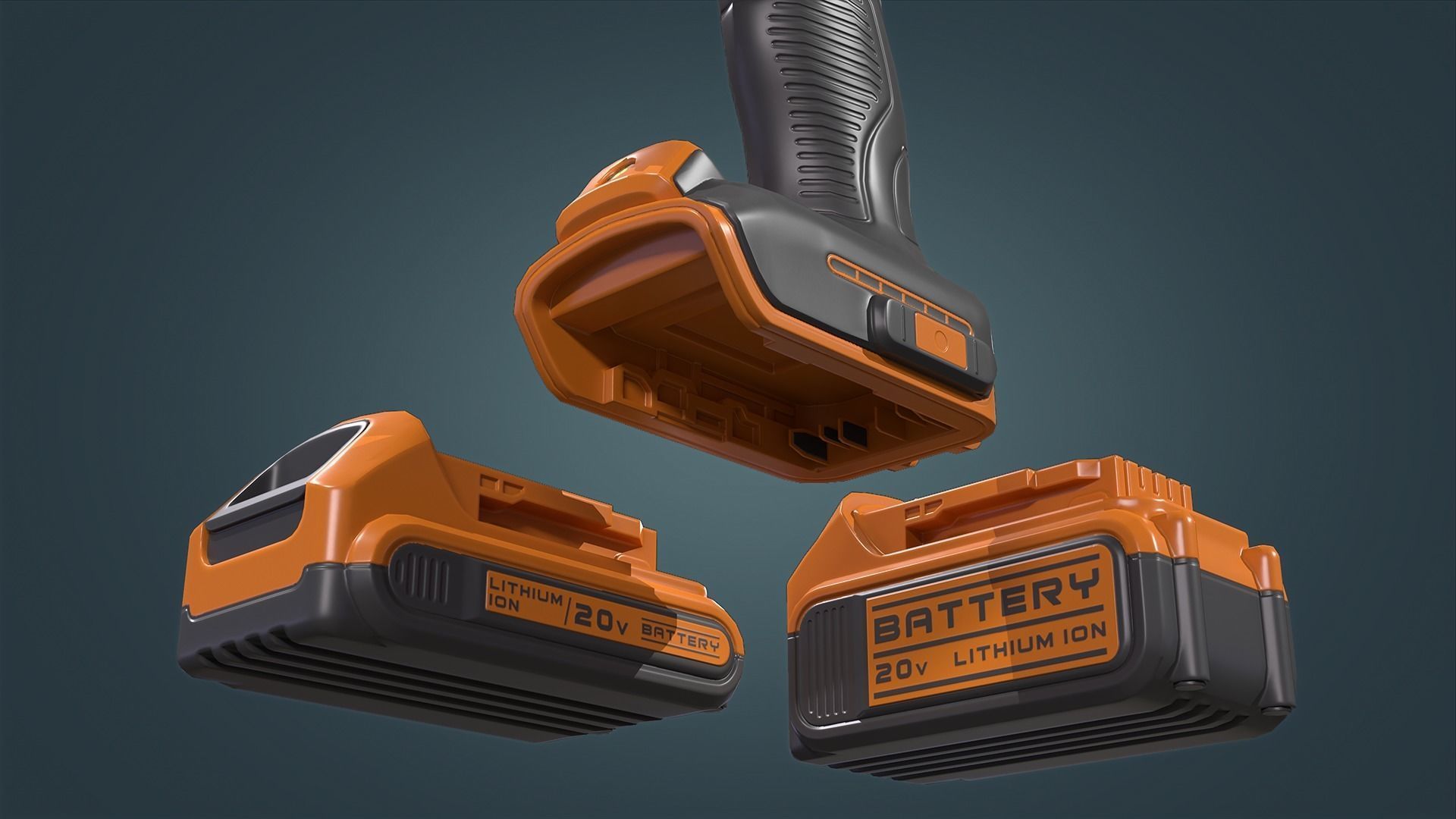 Power Drill Low-poly 3D model_13