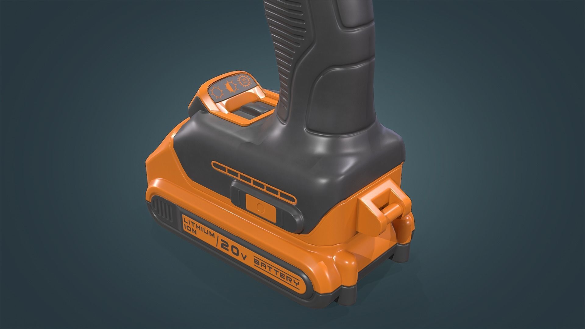 Power Drill Low-poly 3D model_10