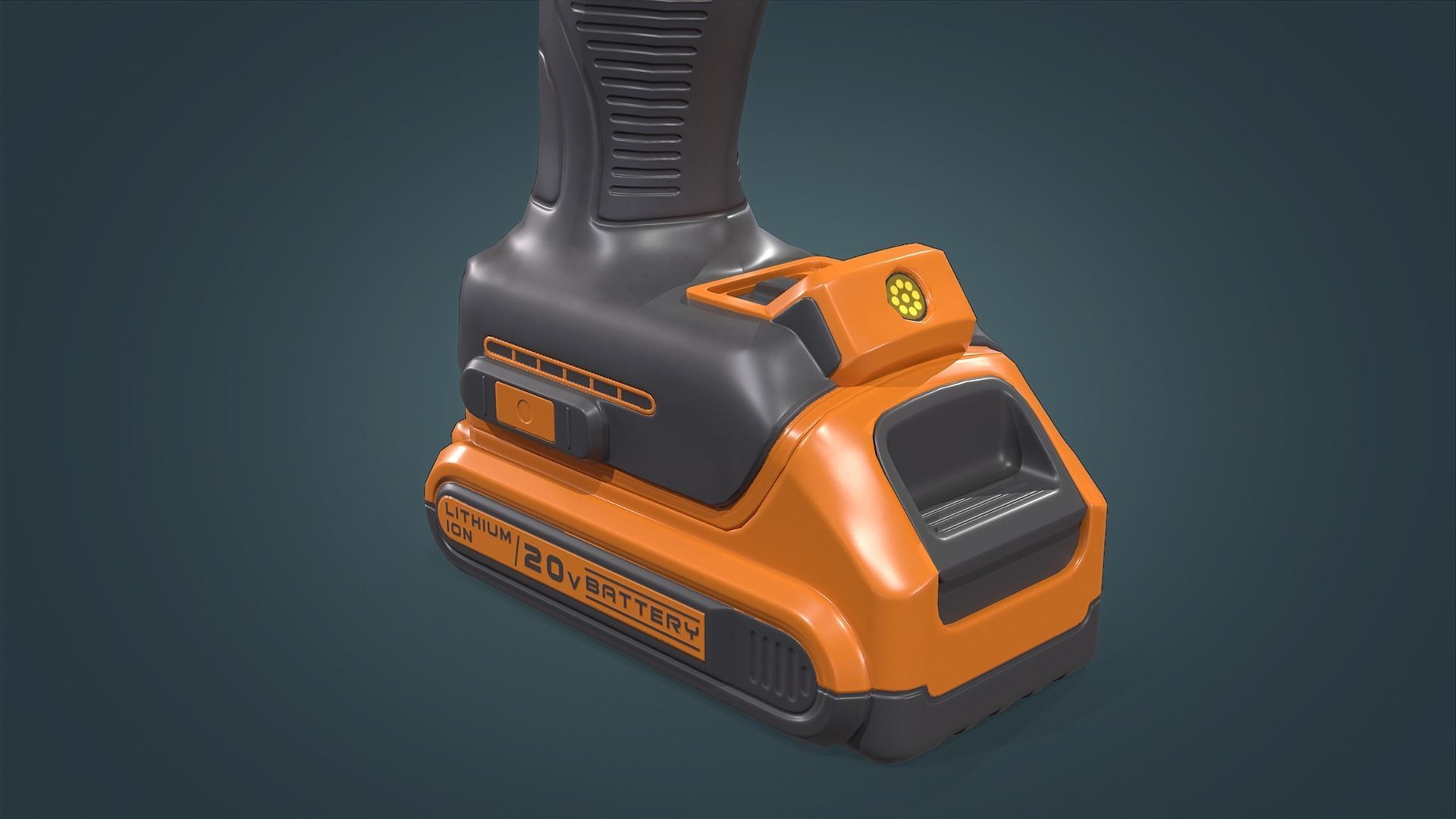 Power Drill Low-poly 3D model_11