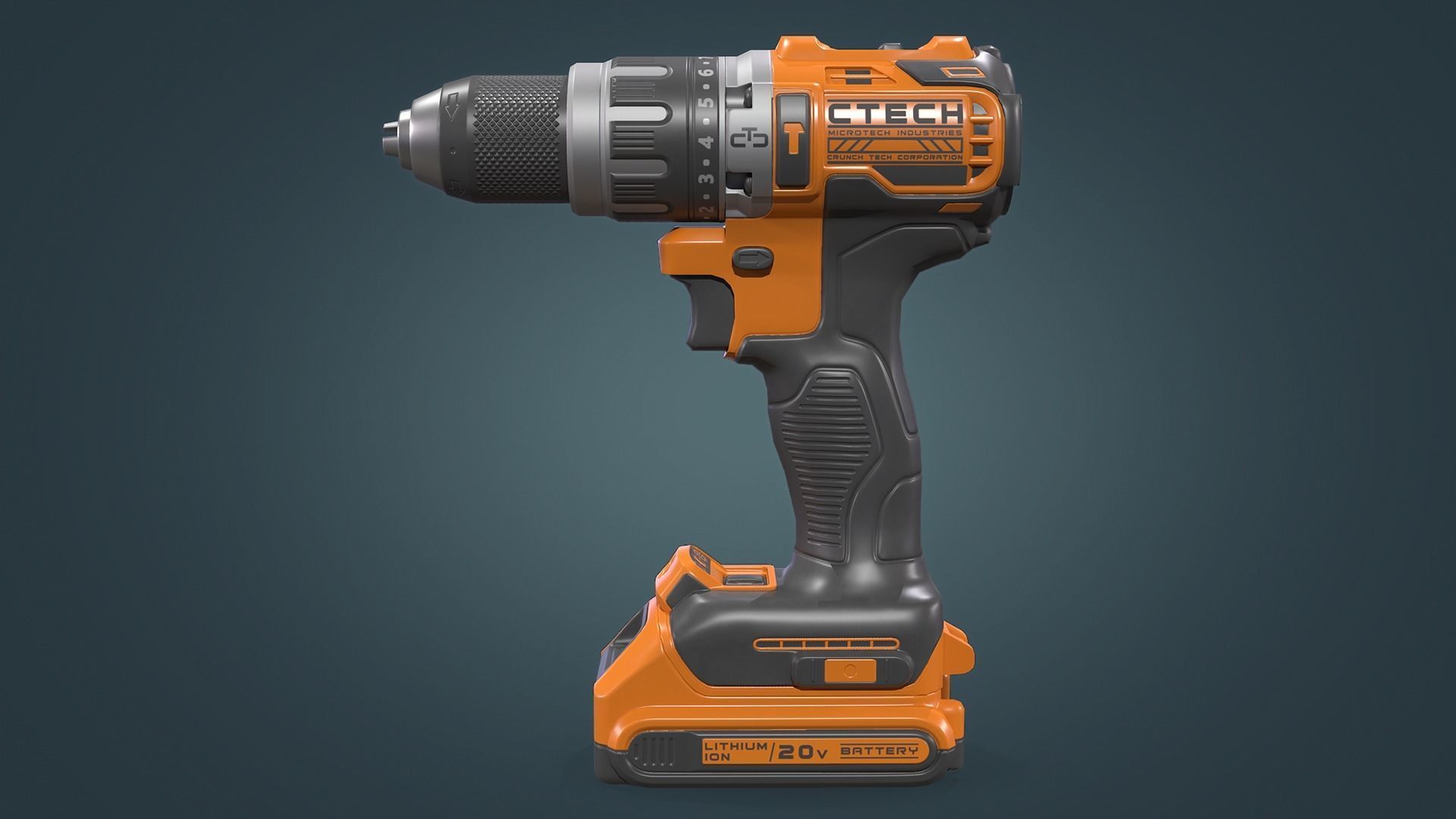 Power Drill Low-poly 3D model_5