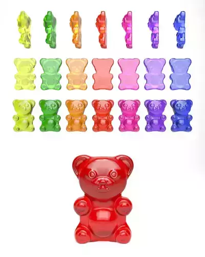 Gummy Bear LQ and HD with Modifiers and Scene