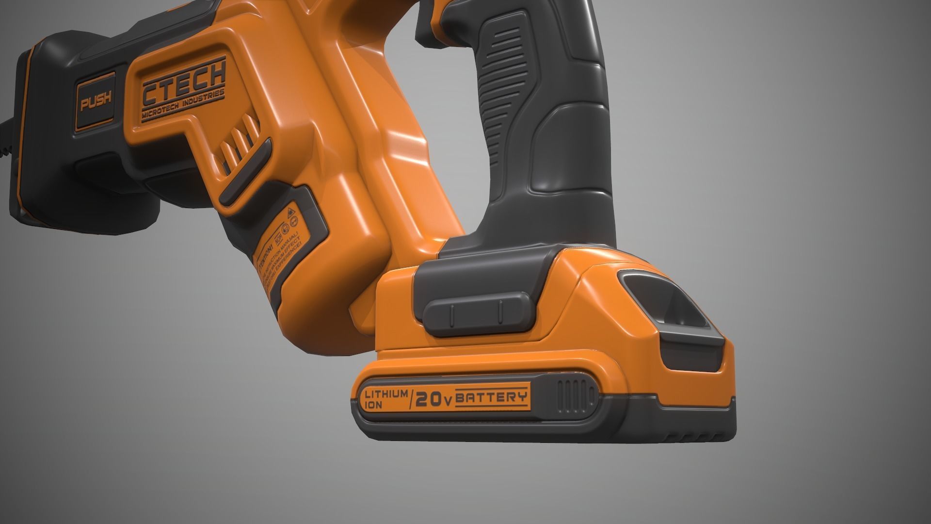 Reciprocating Saw Low-poly 3D model_14