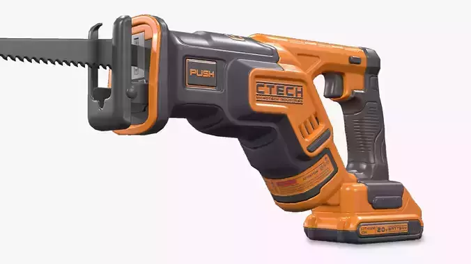 Reciprocating Saw Low-poly 3D model