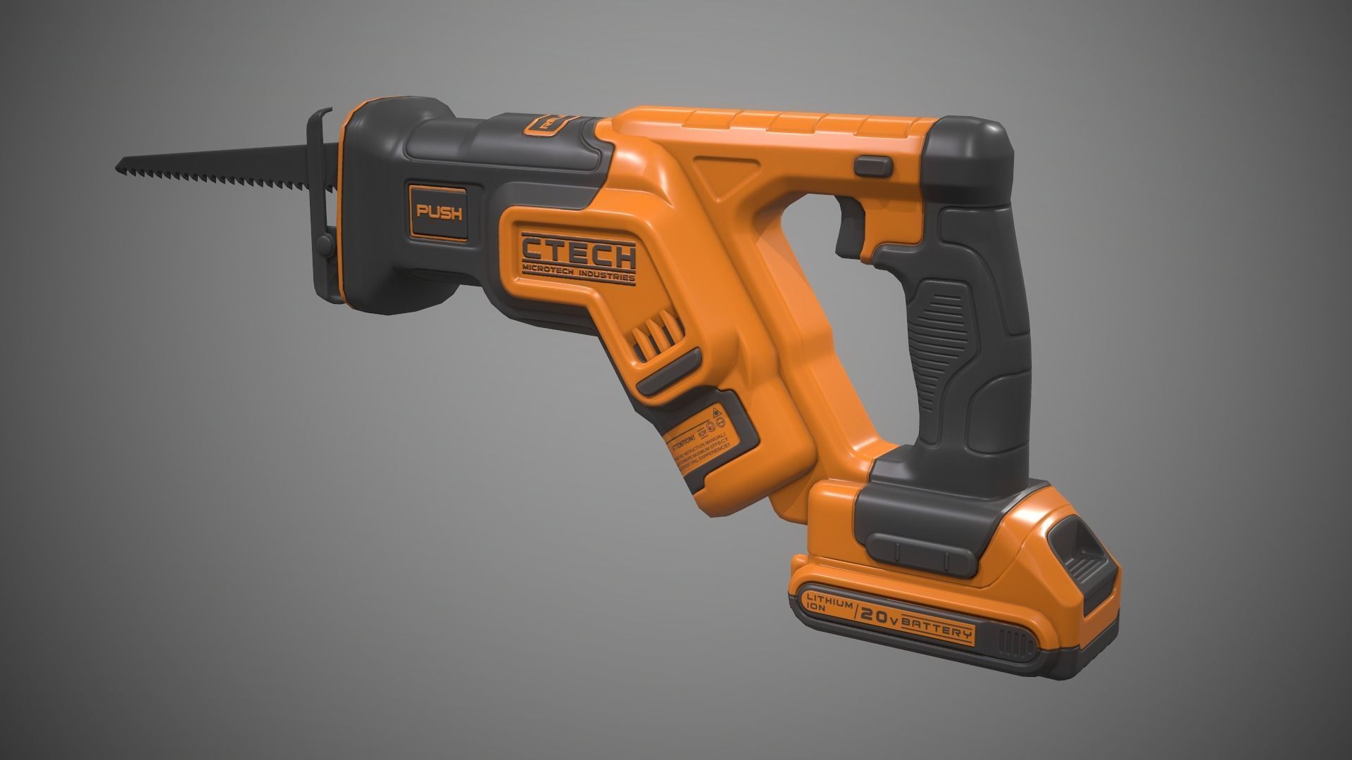 Reciprocating Saw Low-poly 3D model_7