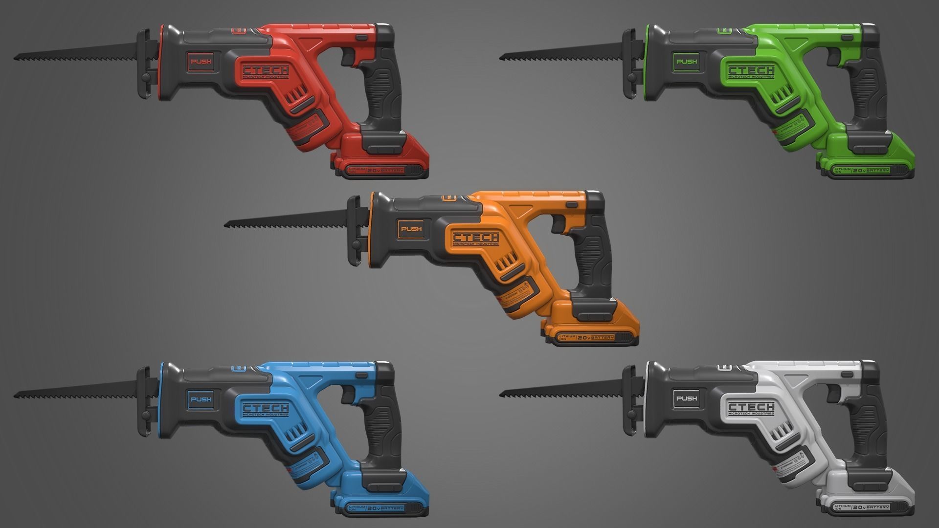 Reciprocating Saw Low-poly 3D model_4