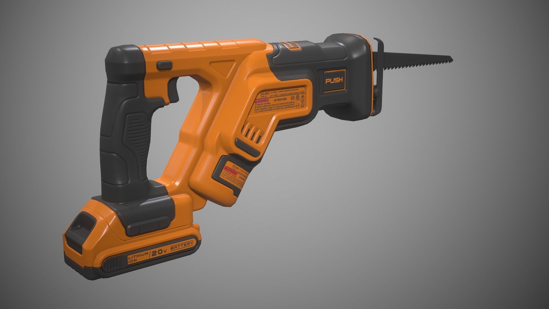 Reciprocating Saw Low-poly 3D model_8