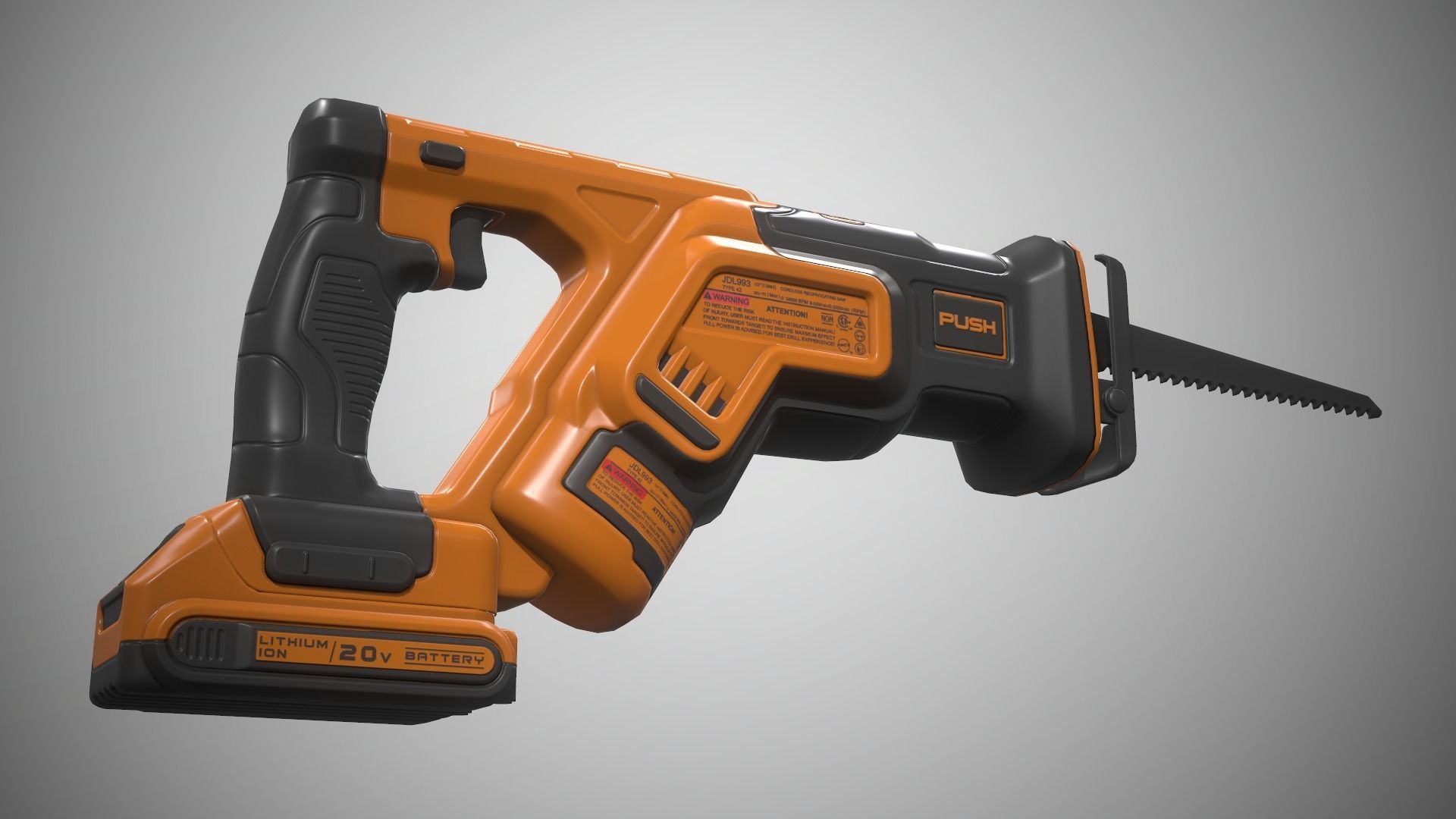 Reciprocating Saw Low-poly 3D model_13