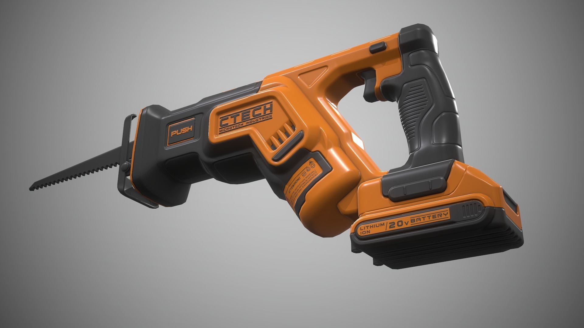 Reciprocating Saw Low-poly 3D model_11