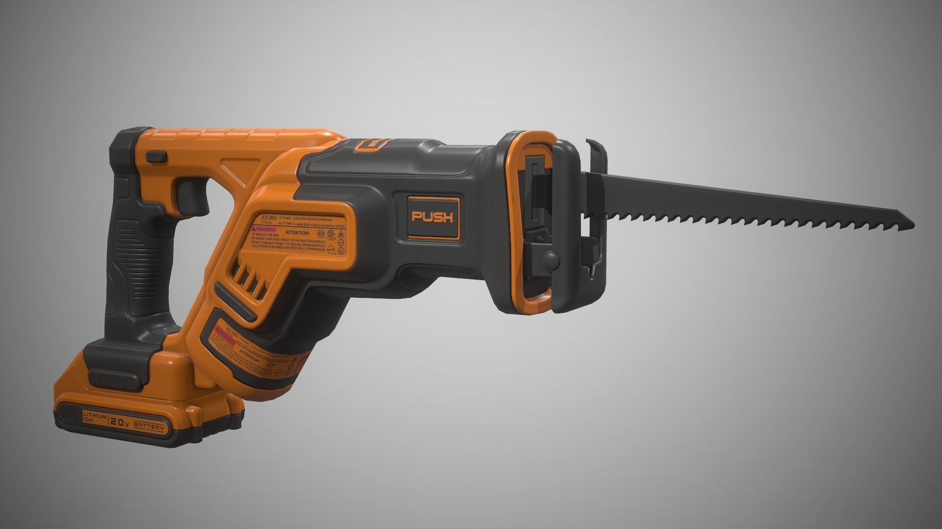 Reciprocating Saw Low-poly 3D model_9