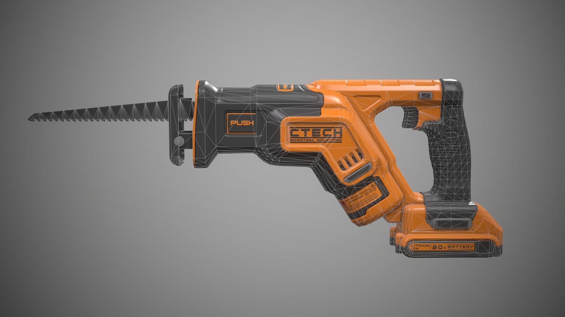 Reciprocating Saw Low-poly 3D model_16