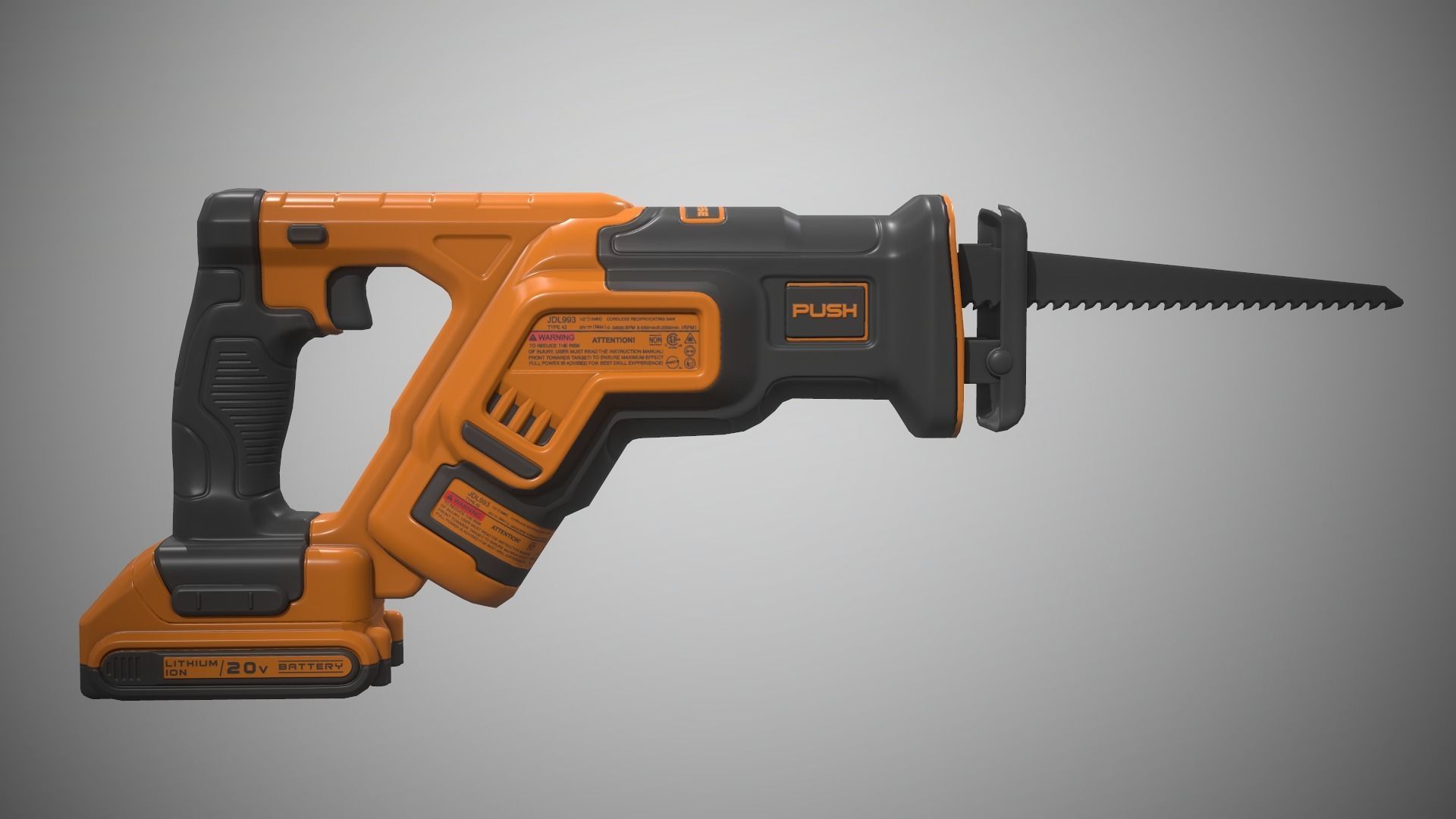 Reciprocating Saw Low-poly 3D model_10