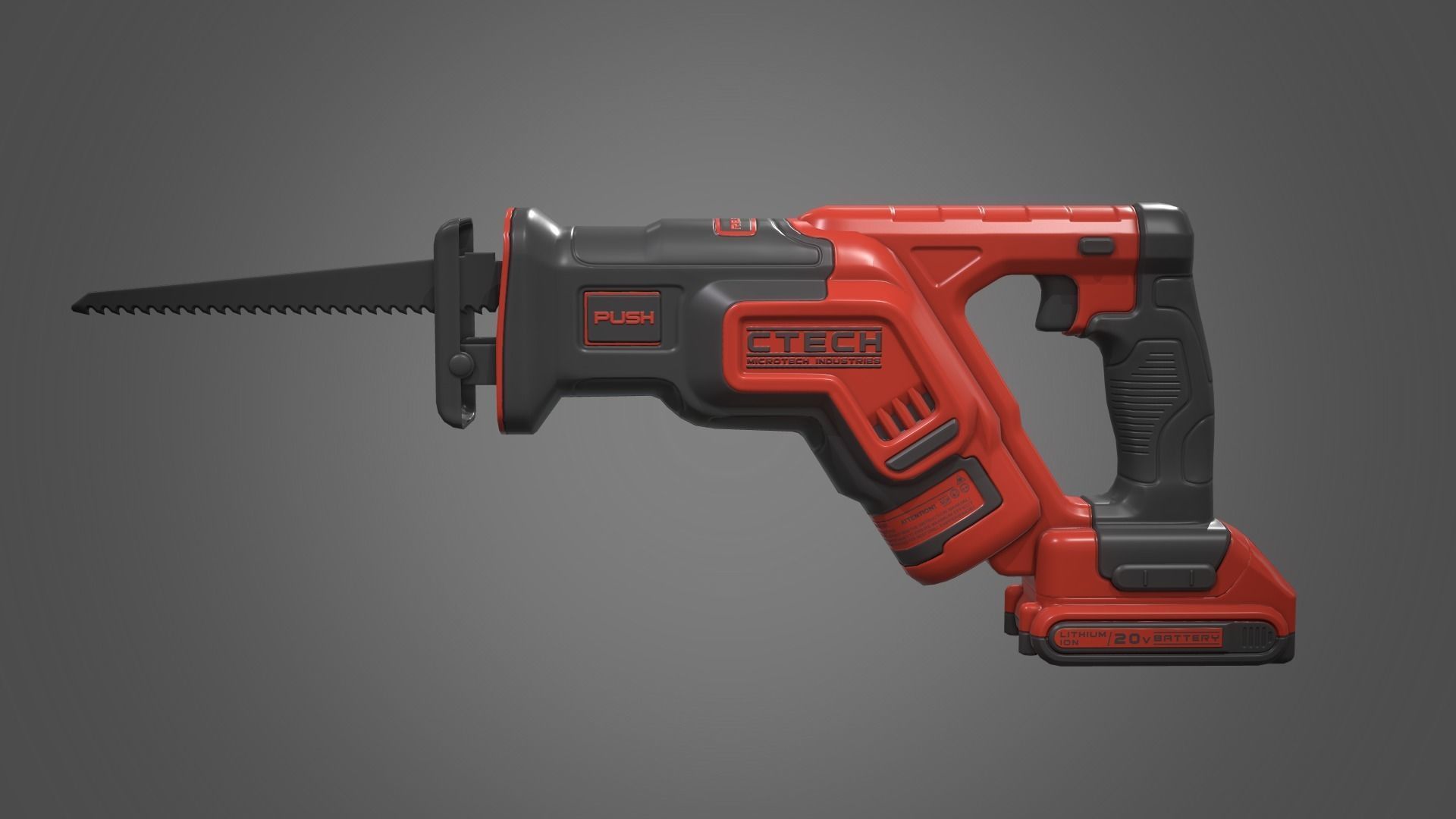 Reciprocating Saw Low-poly 3D model_19